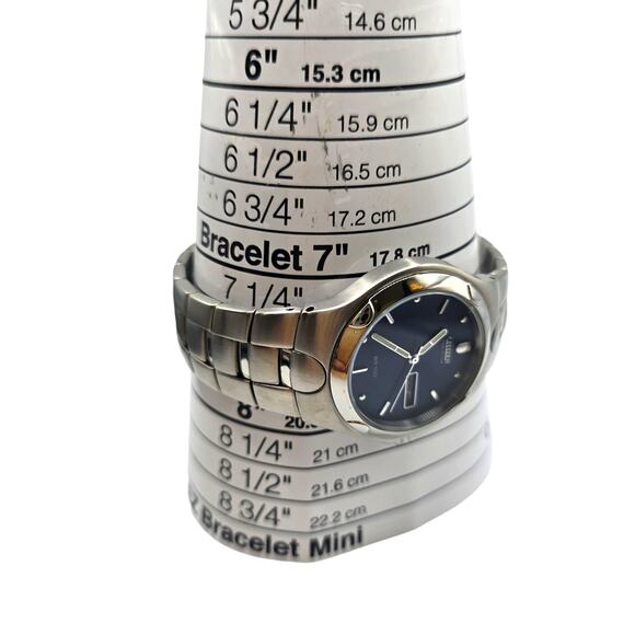 Spanish Date New Citizen Eco-Drive Watch Men Blue Dial E101-K17535 No Manual - Picture 11 of 16